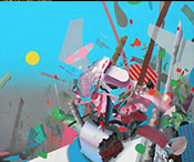 Image: Cake Flight, acrylic and enamel on canvas, 60" x 72", 2014 Image: Cake Flight, acrylic and enamel on canvas, 60" x 72", 2014